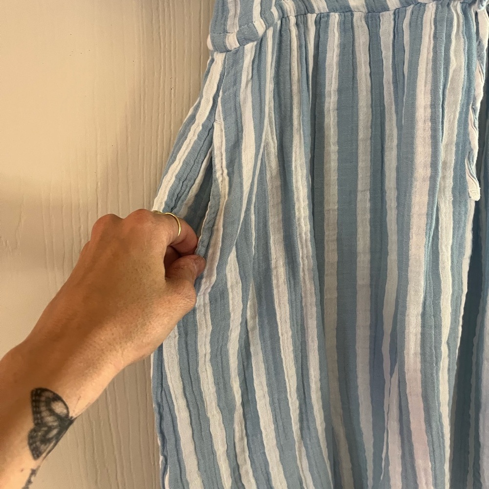 Old navy boho gauzy beach prairie cottagecore cotton balloon sleeve mini dress S - Picture 2 of 8